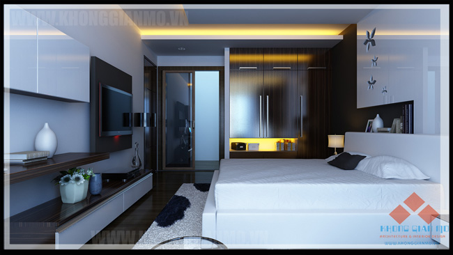 Thiết kế nội thất chung cư TSQ - Phối cảnh phòng ngủ